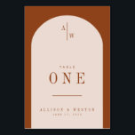 Boho Minimalistisch Burnt Orange Wedding Tischnumm Tischnummer<br><div class="desc">Jeden Tag fügen wir neue Designs hinzu!</div>