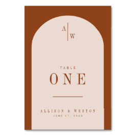 Boho Minimalistisch Burnt Orange Wedding Tischnumm Tischnummer