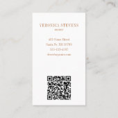 Boho Minimalistisch Cactus Line Art Logo Terracott Visitenkarte (Rückseite)