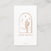 Boho Minimalistisch Cactus Line Art Logo Terracott Visitenkarte (Vorderseite)