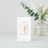 Boho Minimalistisch Cactus Line Logo für eine Lini Visitenkarte (Stehend Vorderseite)
