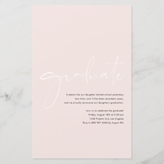 Boho Minimalistisch Calligraphy Arch Foto Abschlus (Rückseite)