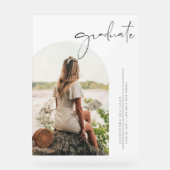 Boho Minimalistisch Calligraphy Arch Foto Abschlus Acrylschild (Vorderseite)