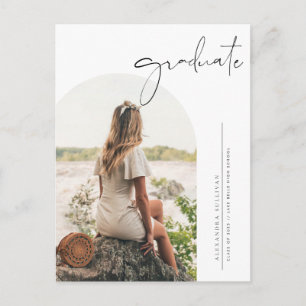 Boho Minimalistisch Calligraphy Arch Foto Abschlus Einladungspostkarte