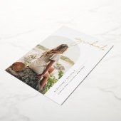 Boho Minimalistisch Calligraphy Arch Foto Abschlus Folieneinladung (Gedreht)