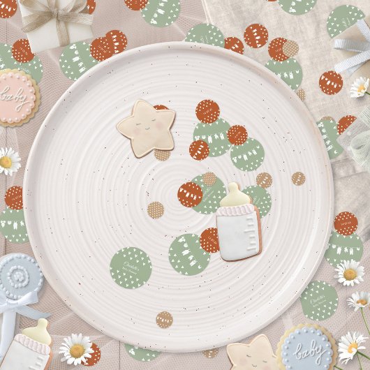 Boho Minimalistisch Clothesline Babydusche Konfetti