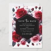 Boho Minimalistisch Crimson Red Wedding Save The Date (Vorderseite)