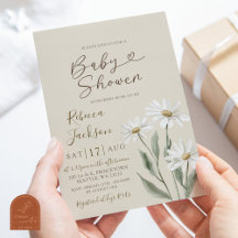 Boho Minimalistisch Daisy Wildblume Babydusche