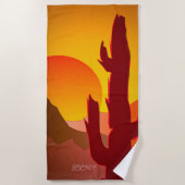 BOHO MINIMALISTISCH DESERT SUNSET GRAPHIE STRANDTUCH (Vorderseite)