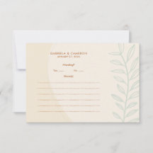 Boho Minimalistisch Earth Tones Wedding Response C