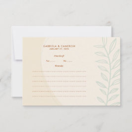 Boho Minimalistisch Earth Tones Wedding Response C RSVP Karte