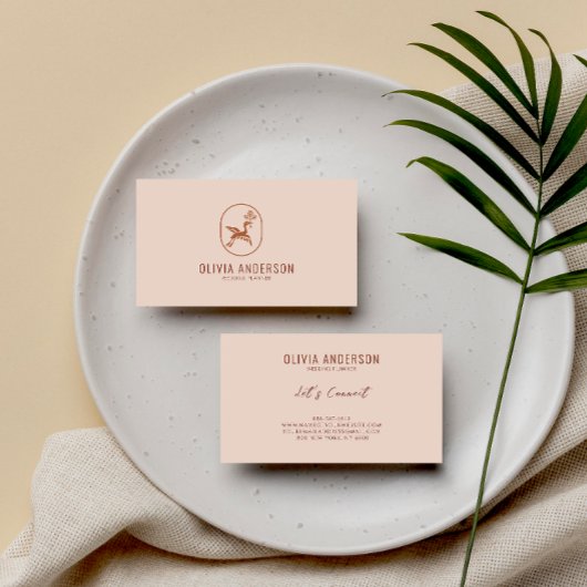 Boho Minimalistisch Earthy Terracotta Einmaliges L Visitenkarte