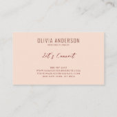 Boho Minimalistisch Earthy Terracotta Einmaliges L Visitenkarte (Rückseite)