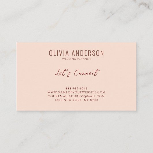 Boho Minimalistisch Earthy Terracotta Einmaliges L Visitenkarte (Rückseite)