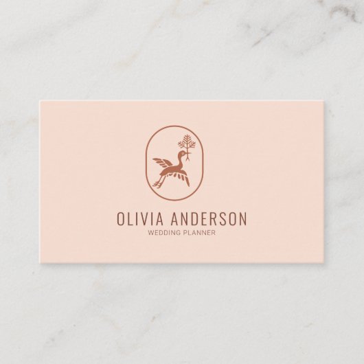 Boho Minimalistisch Earthy Terracotta Einmaliges L Visitenkarte (Vorderseite)