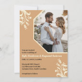 Boho Minimalistisch Floral Buff Wedding Einladung (Vorderseite)