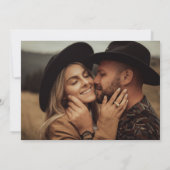 Boho Minimalistisch Foto Burnt Orange Floral Weddi Einladung (Rückseite)