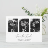 Boho Minimalistisch Foto Save the Date Einladung (Stehend Vorderseite)