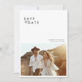 Boho Minimalistisch Foto Save the Date Einladung (Vorderseite)