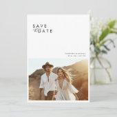 Boho Minimalistisch Foto Save the Date Einladung (Stehend Vorderseite)