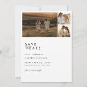 Boho Minimalistisch Foto Save the Date Einladung (Rückseite)