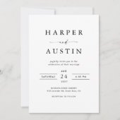 Boho Minimalistisch Foto Wedding Einladung (Vorderseite)