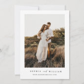 Boho Minimalistisch Foto Wedding Einladung (Rückseite)