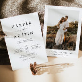 Boho Minimalistisch Foto Wedding Einladung