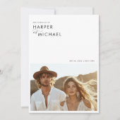Boho Minimalistisch Foto Wedding Einladung (Vorderseite)
