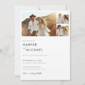 Boho Minimalistisch Foto Wedding Einladung (Rückseite)