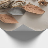 Boho Minimalistisch getrocknete Blumenkunst Printw Geschenkpapier (Ecke)