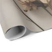 Boho Minimalistisch getrocknete Blumenkunst Printw Geschenkpapier (Rolleneckpunkt)