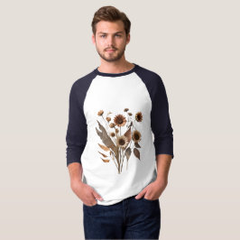 Boho Minimalistisch getrocknete Blumenkunst Printw T-Shirt