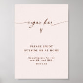 Boho Minimalistisch Gevor Cigar Bar Wedding Sign Poster (Vorne)