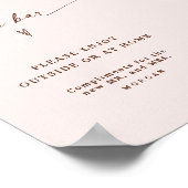 Boho Minimalistisch Gevor Cigar Bar Wedding Sign Poster (Ecke)