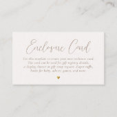 Boho Minimalistisch Gold Heart Calligraphy Baby Sh Begleitkarte (Vorderseite)