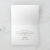 Boho Minimalistisch Greenerity Foliage Hochzeit ge Dankeskarte (Innenseite)