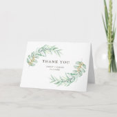 Boho Minimalistisch Greenerity Foliage Hochzeit ge Dankeskarte (Vorderseite)