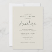 Boho Minimalistisch Handgeschriebenes Skript-Braut Einladung (Vorderseite)