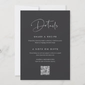 Boho Minimalistisch Handgeschriebenes Skript-Braut Einladung (Rückseite)