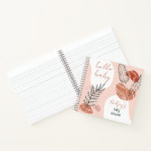 Boho Minimalistisch Hello Baby Dusche Blush Gästeb Notizblock (Innenseite)
