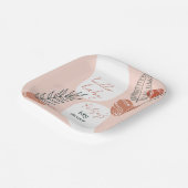 Boho Minimalistisch Hello Baby Dusche Blush Pappteller (Gewinkelt)