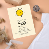 Boho Minimalistisch hier kommt die Son Baby Dusche Einladung