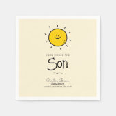 Boho Minimalistisch hier kommt die Son Baby Dusche Serviette (Vorderseite)