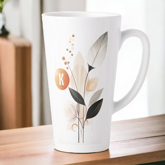 Boho Minimalistisch Initial Latte Tasse