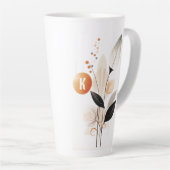Boho Minimalistisch Initial Latte Tasse (Rechte Ecke)