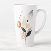 Boho Minimalistisch Initial Latte Tasse (Rechts)