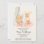 Boho Minimalistisch Kinderzimmer Girl Babydusche Einladung (Vorderseite)