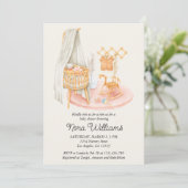 Boho Minimalistisch Kinderzimmer Girl Babydusche Einladung (Stehend Vorderseite)