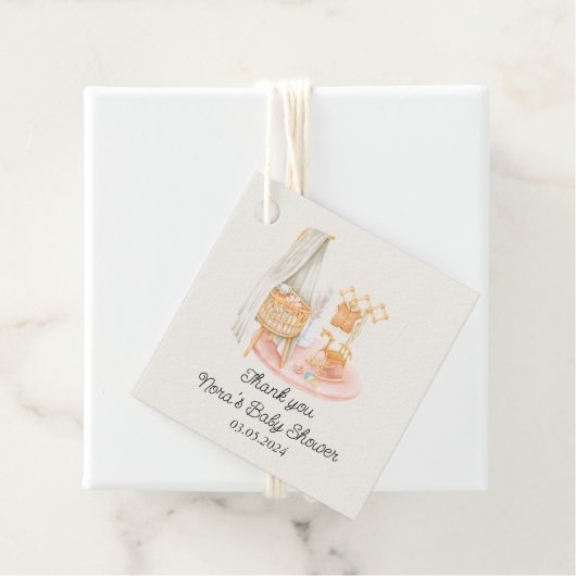 Boho Minimalistisch Kinderzimmer Girl Babydusche Geschenkanhänger (Beispiel)